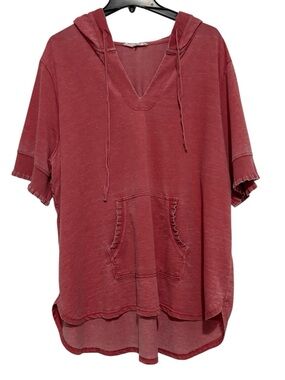 Distressed Faded Hooded Pullover